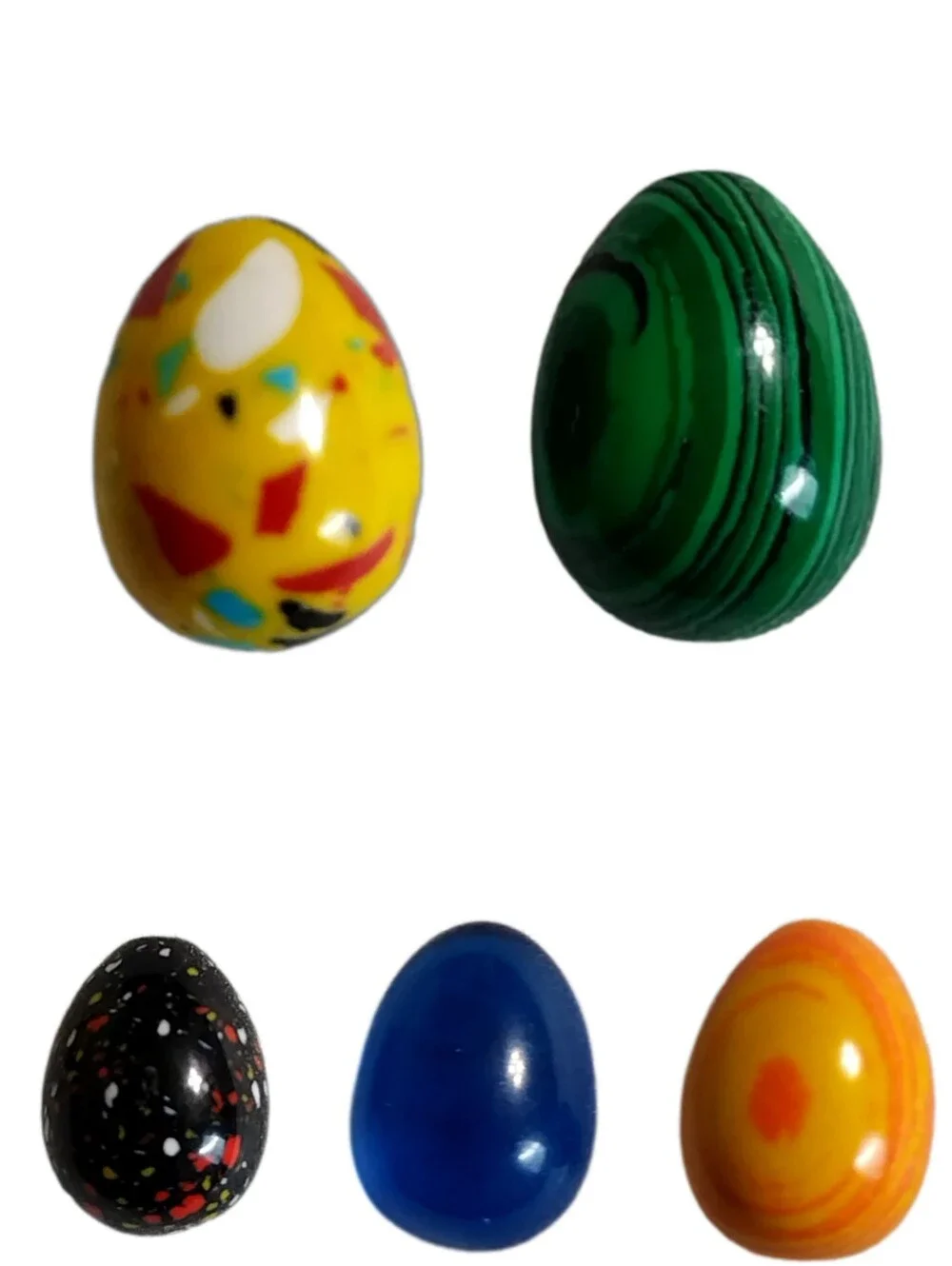 Natural Stone & Crystal Mini Egg Set Assorted Colors (5 Pcs) 0.83